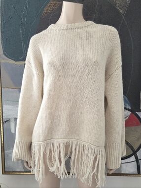 Zara | Oversized Wool Sweater with Fringe
